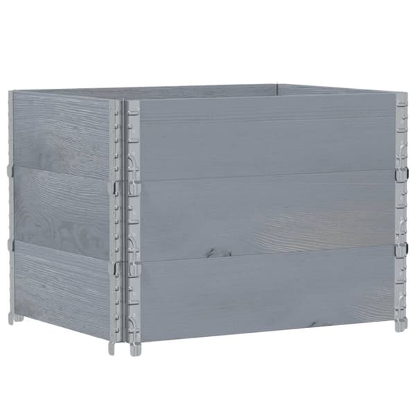 vidaXL Pallekarmer 3 stk grå 80x60 cm heltre furu