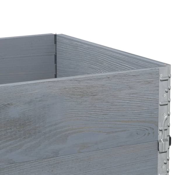 vidaXL Pallekarmer 3 stk grå 80x60 cm heltre furu