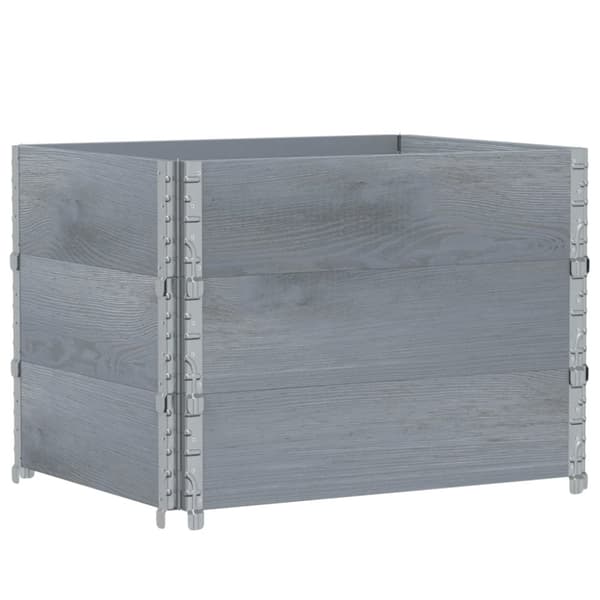 vidaXL Pallekarmer 3 stk grå 80x60 cm heltre furu