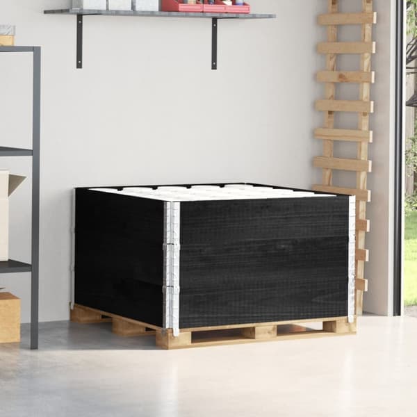 vidaXL pallerammer 3 stk. 100x100 cm massivt fyrretræ sort