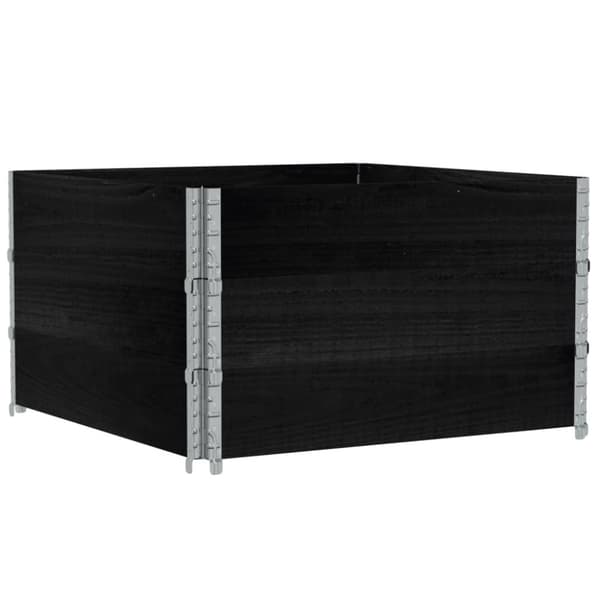 vidaXL pallerammer 3 stk. 100x100 cm massivt fyrretræ sort