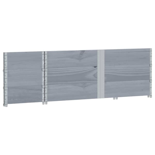 vidaXL Pallekarmer 3 stk grå 150x50 cm heltre furu