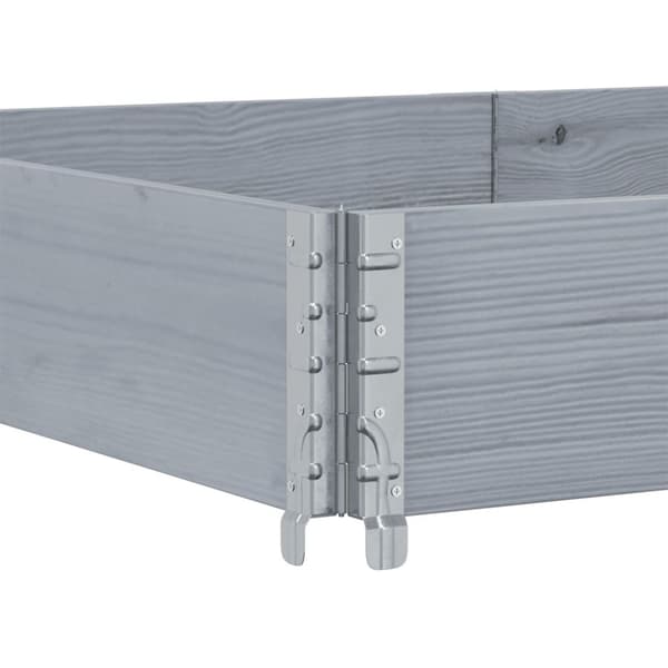 vidaXL Pallekarmer 3 stk grå 150x50 cm heltre furu
