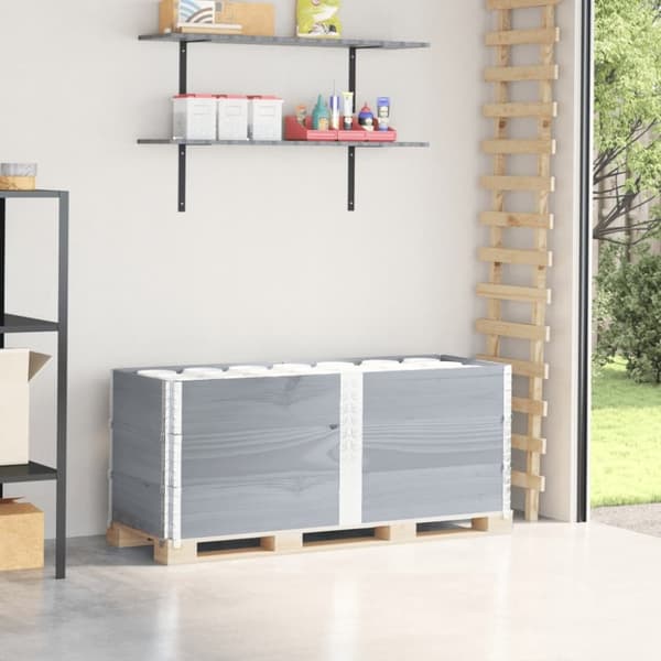 vidaXL Pallekarmer 3 stk grå 150x50 cm heltre furu