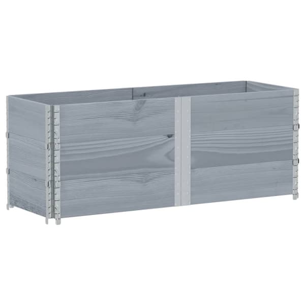 vidaXL Pallekarmer 3 stk grå 150x50 cm heltre furu