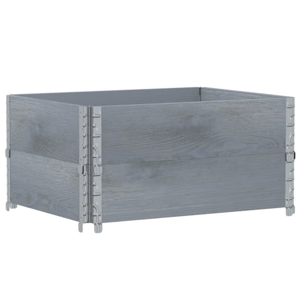 vidaXL Pallekarmer 2 stk grå 80x60 cm heltre furu