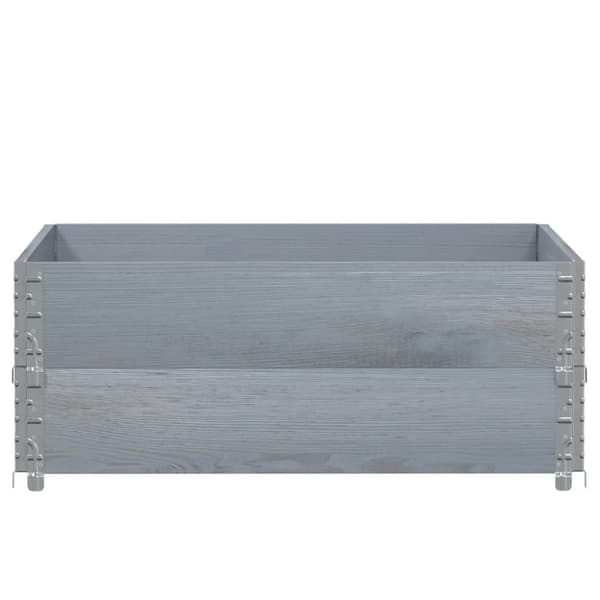 vidaXL Pallekarmer 2 stk grå 100x100 cm heltre furu