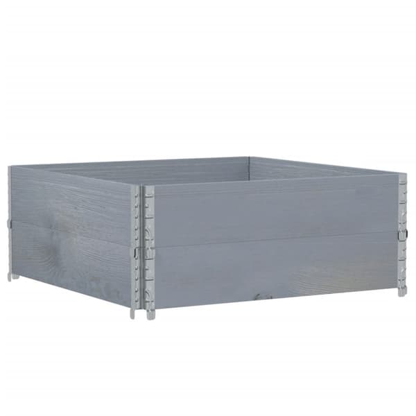vidaXL Pallekarmer 2 stk grå 100x100 cm heltre furu