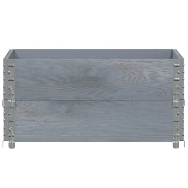 vidaXL Kuormalavan reunukset 2 kpl harmaa 80x60 cm täysi mänty