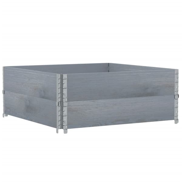 vidaXL Kuormalavan reunukset 2 kpl harmaa 100x100 cm täysi mänty