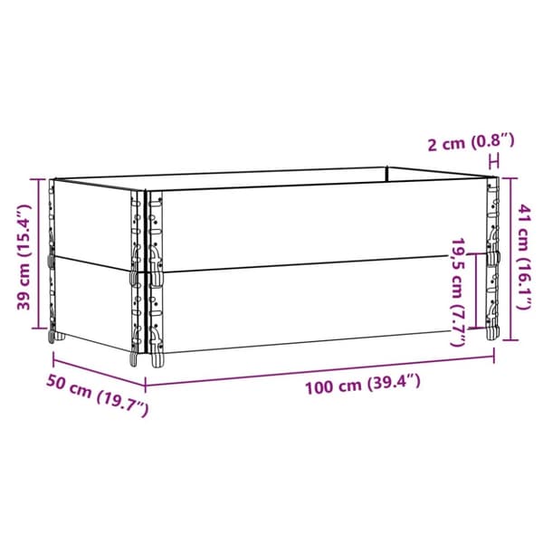 vidaXL Pallekarmer 2 stk 100x50 cm heltre furu