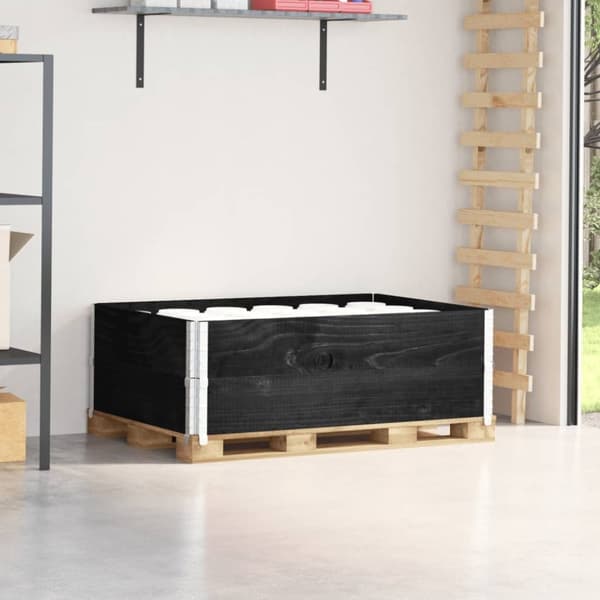 vidaXL Pallkragar 2 st svart 120x80 cm massivt furu