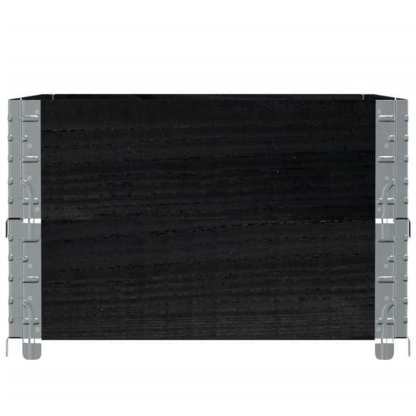 vidaXL Pallkragar 2 st svart 80x60 cm massivt furu