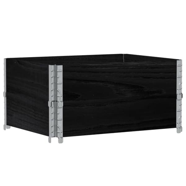 vidaXL Pallkragar 2 st svart 80x60 cm massivt furu