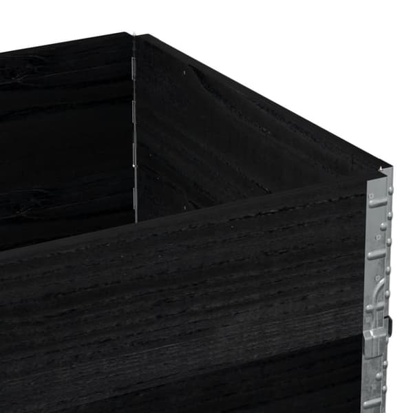 vidaXL Pallkragar 2 st svart 80x60 cm massivt furu