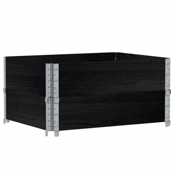 vidaXL Pallkragar 2 st svart 80x60 cm massivt furu