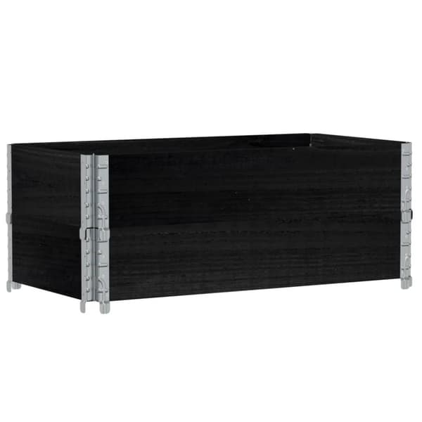 vidaXL Kuormalavan reunukset 2 kpl musta 100x50 cm täysi mänty