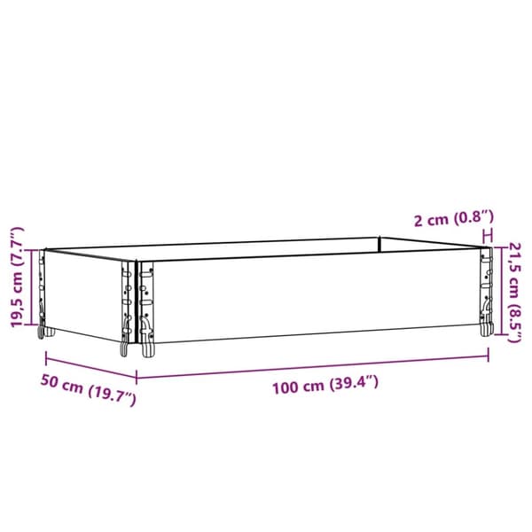 vidaXL Pallekarmer svart 100x50 cm heltre furu