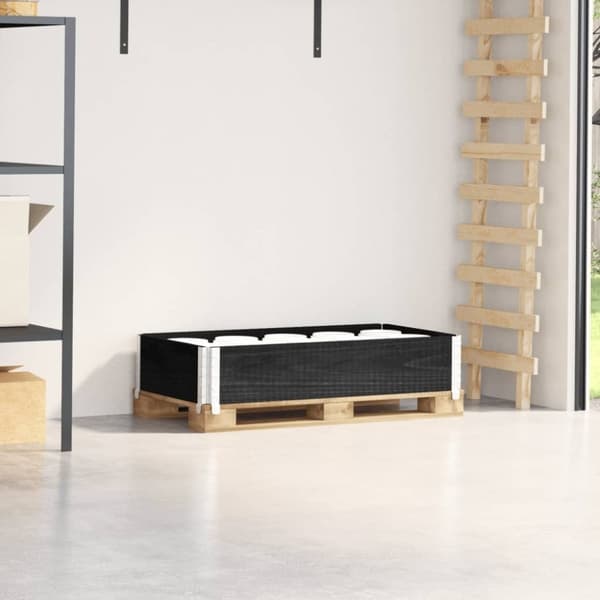 vidaXL Pallekarmer svart 100x50 cm heltre furu