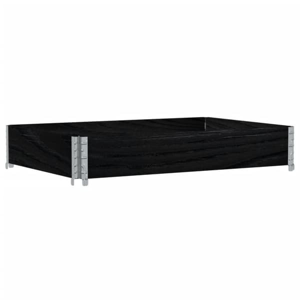 vidaXL Kuormalavan reunus musta 120x80 cm täysi mänty