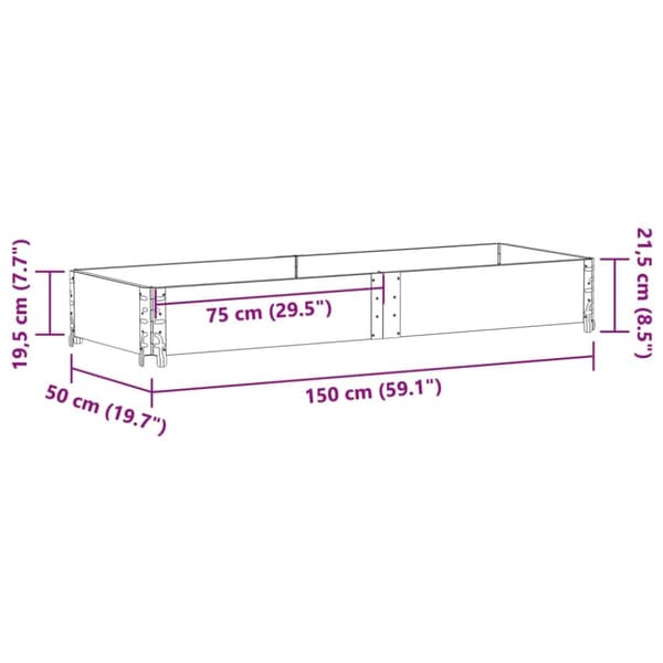 vidaXL Pallekarmer grå 150x50 cm heltre furu