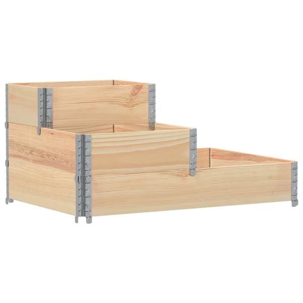 vidaXL højbed 120x80 cm 3 niveauer massivt fyrretræ
