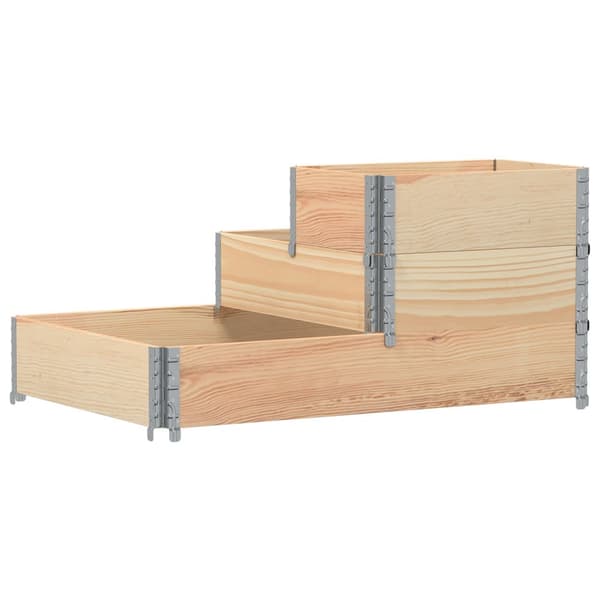 vidaXL Høyseng 3 trinn 120x80 cm heltre furu