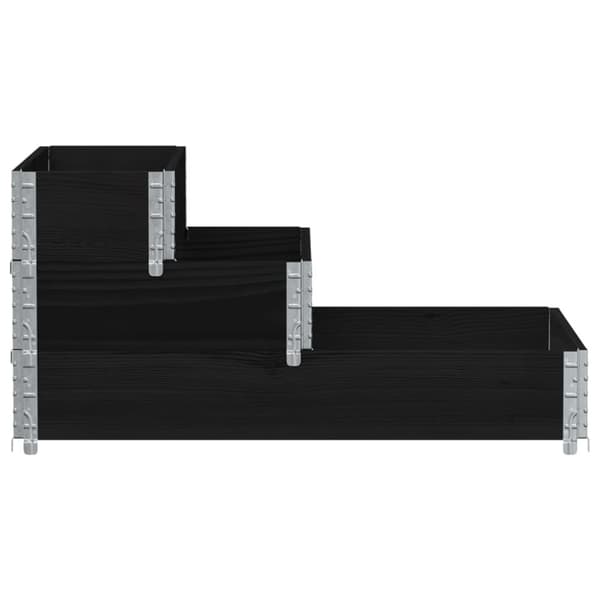 vidaXL 3-tasoinen Korotettu kukkalaatikko musta 120x80 cm täysi mänty