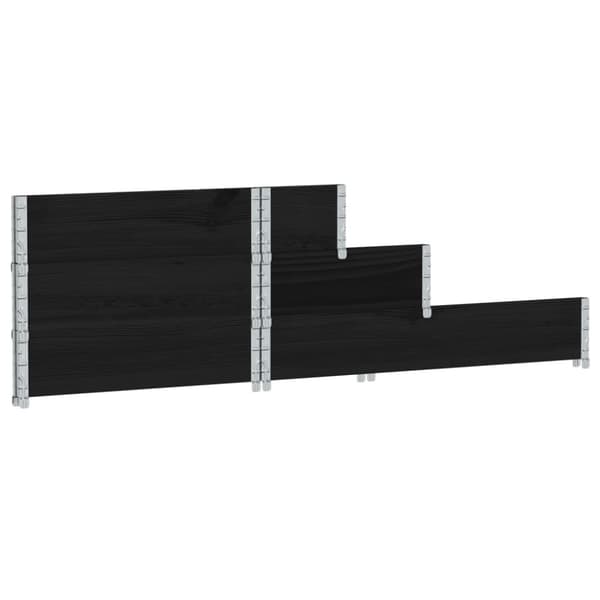 vidaXL 3-tasoinen Korotettu kukkalaatikko musta 120x80 cm täysi mänty