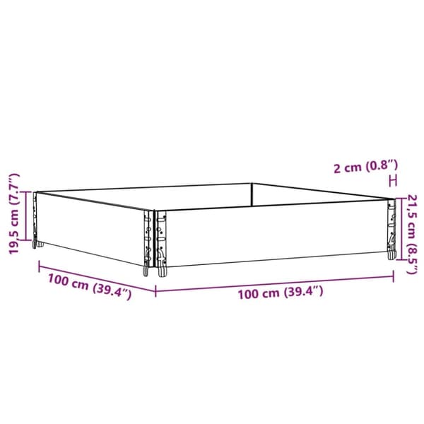 vidaXL Pallekarmer brun 100x100 cm heltre furu