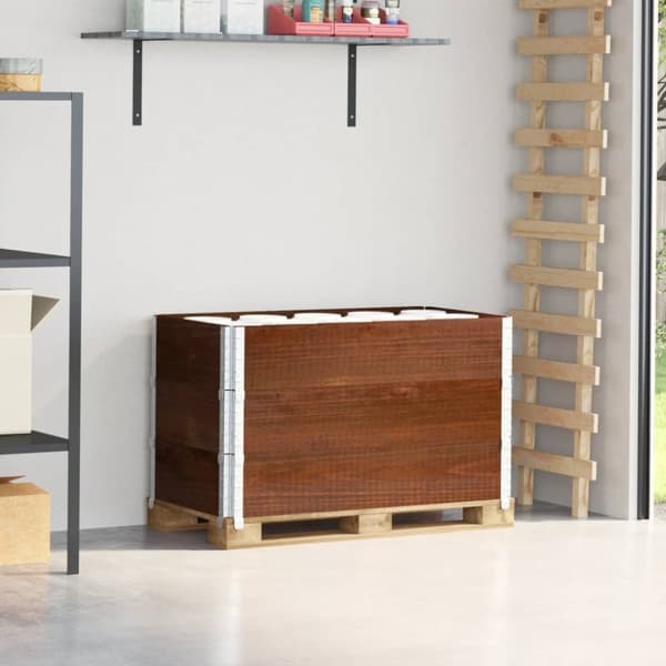 vidaXL Kuormalavan reunukset 3 kpl ruskea 100x50 cm täysi mänty