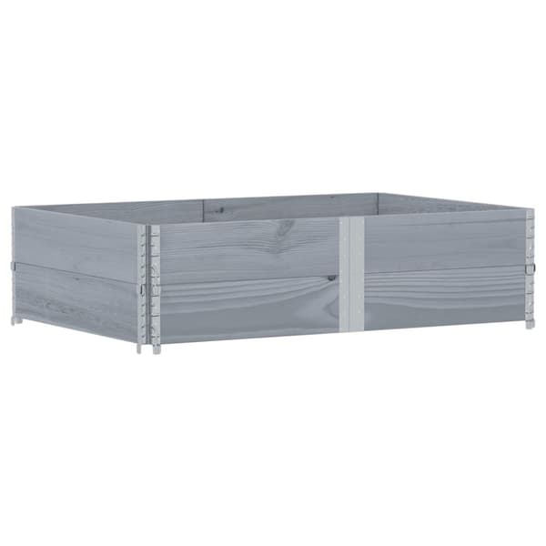 vidaXL Kuormalavan reunukset 2 kpl harmaa 150x100 cm täysi mänty