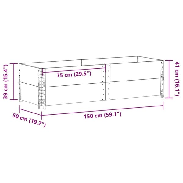 vidaXL Pallekarmer 2 stk brun 150x50 cm heltre furu