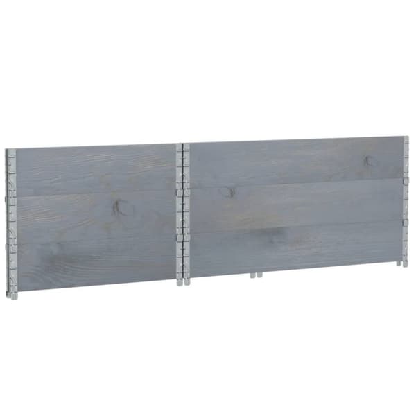Pallkragar 3 st grå 120x80 cm massivt furu