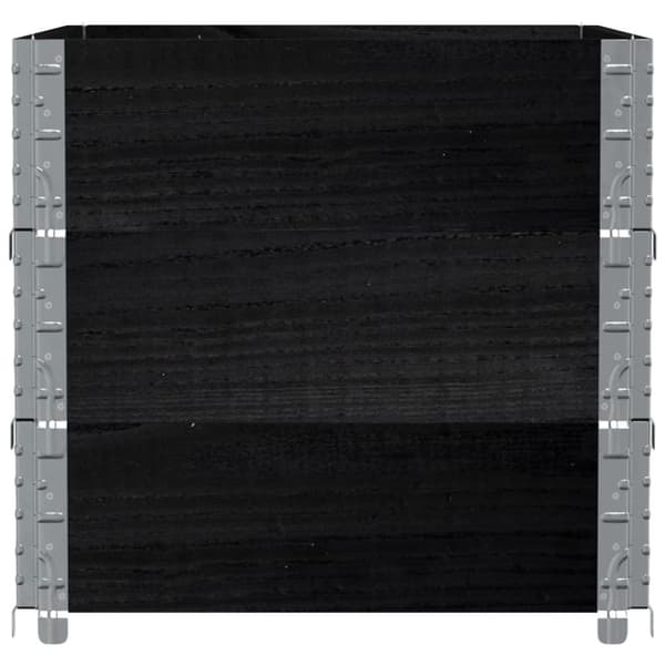 pallerammer 3 stk. 80x60 cm massivt fyrretræ sort