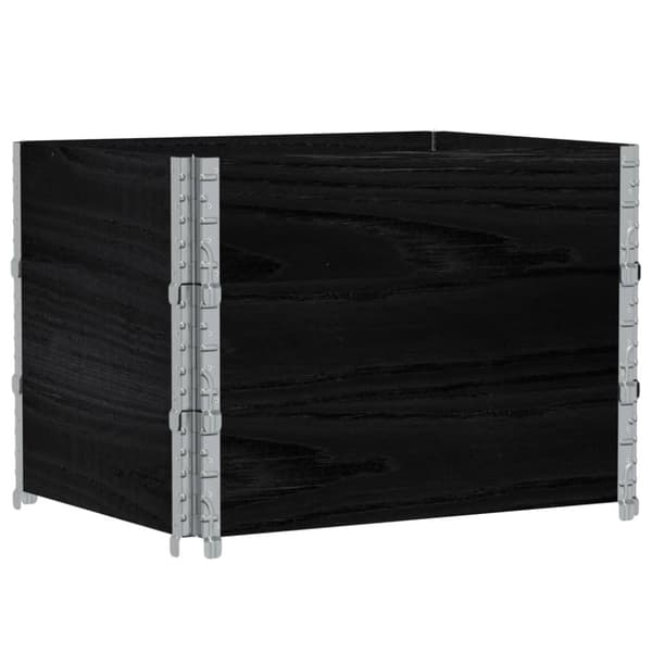 pallerammer 3 stk. 80x60 cm massivt fyrretræ sort