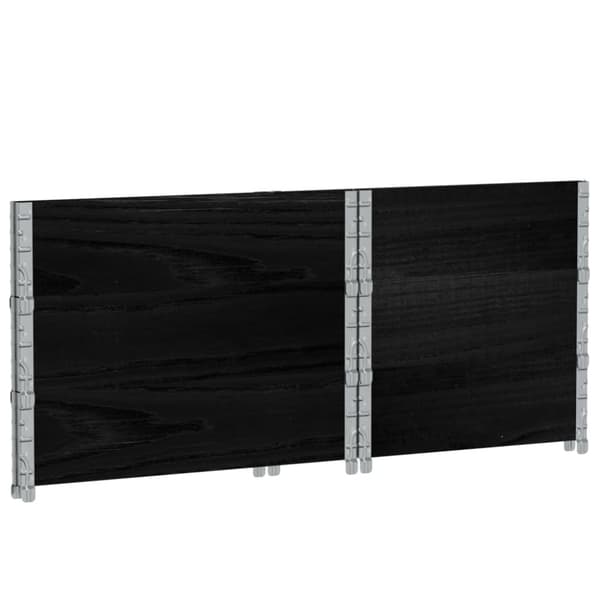 pallerammer 3 stk. 80x60 cm massivt fyrretræ sort