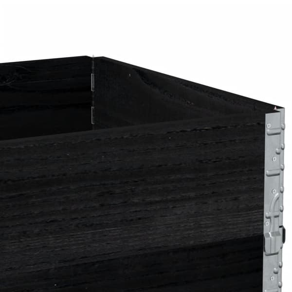pallerammer 3 stk. 80x60 cm massivt fyrretræ sort