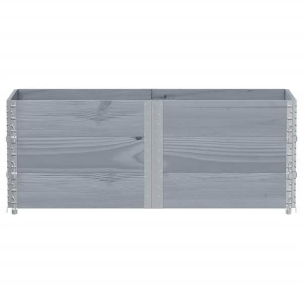Pallkragar 3 st grå 150x50 cm massivt furu