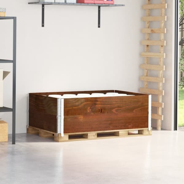 pallerammer 2 stk. 120x80 cm massivt fyrretræ brun