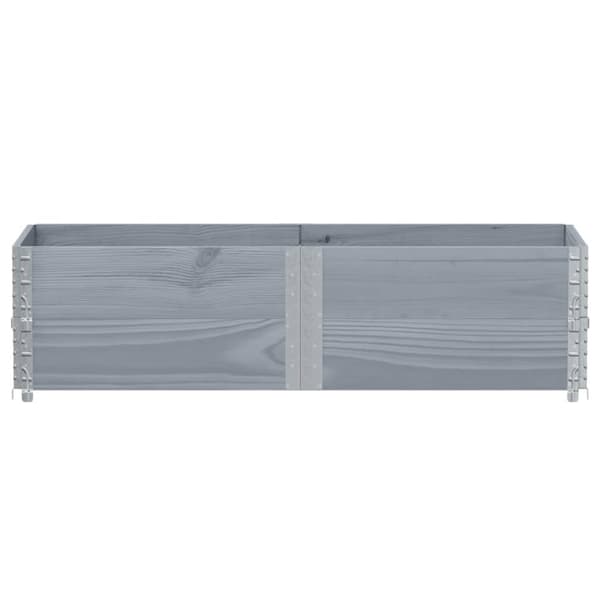 pallerammer 2 stk. 150x50 cm massivt fyrretræ grå