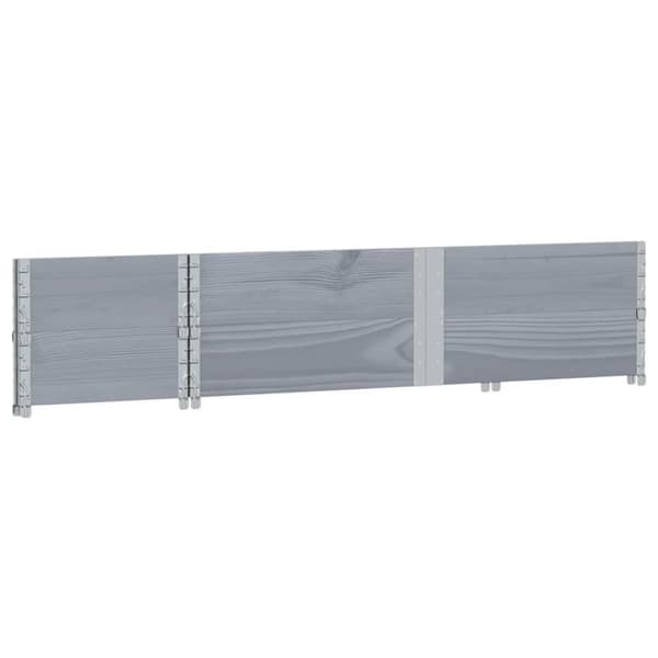 pallerammer 2 stk. 150x50 cm massivt fyrretræ grå