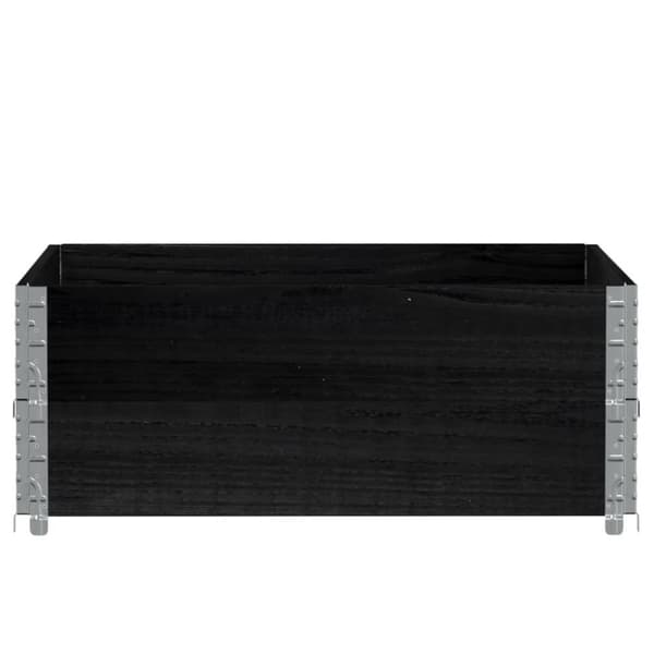 Pallkragar 2 st svart 100x100 cm massivt furu