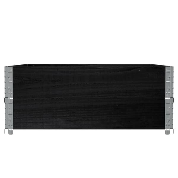 Pallkragar 2 st svart 100x100 cm massivt furu