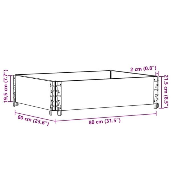 palleramme 80x60 cm massivt fyrretræ