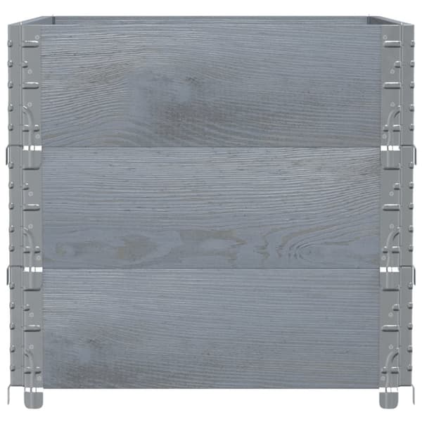 Kuormalavan reunukset 3 kpl harmaa 80x60 cm täysi mänty