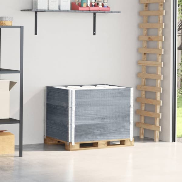 pallerammer 3 stk. 80x60 cm massivt fyrretræ grå