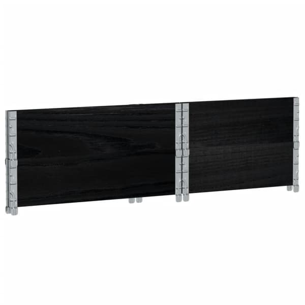Pallkragar 2 st svart 80x60 cm massivt furu