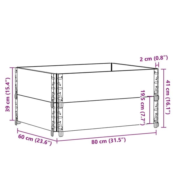 Pallkragar 2 st svart 80x60 cm massivt furu