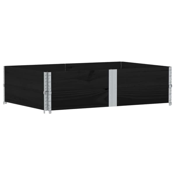 pallerammer 2 stk. 150x100 cm massivt fyrretræ sort